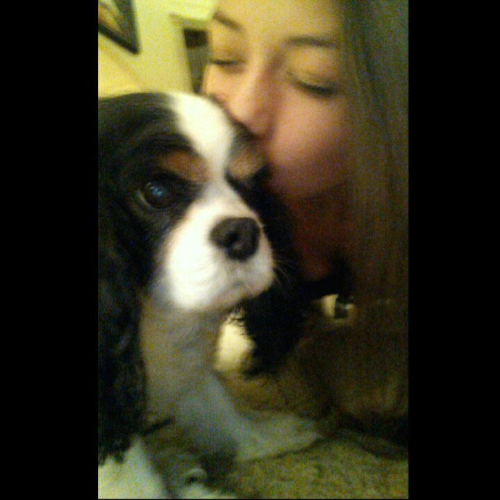 Marina Caliendo, a junior at Arrowhead High School, gives her dog a kiss.  Her dog always makes her feel loved and unstressed.