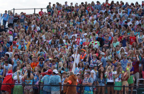Arrowhead student section gatoring at home Friday night football game to support football players. 