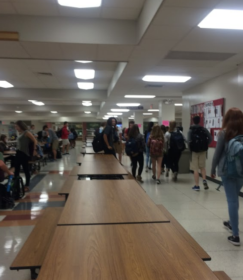 Arrowhead Students walking from class to class, starting the year off working hard. 