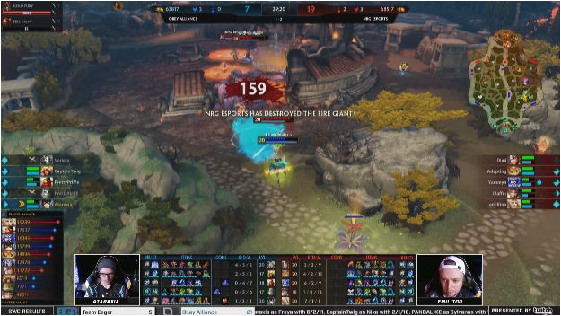 NRG takes the fire giant, securing another victory against Obey.
