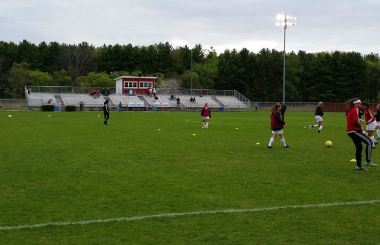 Girls varsity soccer field photographed in the 2016 season.