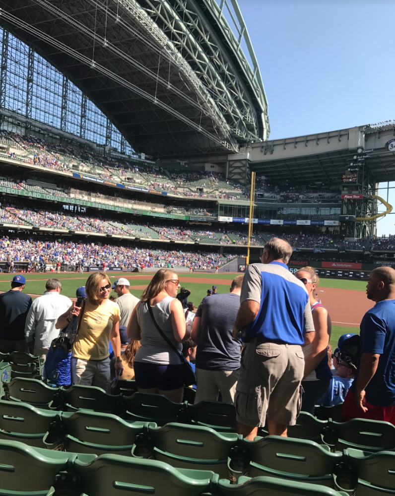 Milwaukee+Brewers+game+at+miller+park+stadium+against+the+Chicago+Cubs