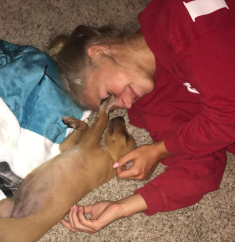 AHS Studen Tessa DeQuardo Enjoying and Extra Day off with her Dog