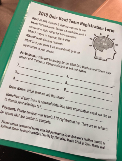 Quiz Bowl Registration Due March 22 at 3pm