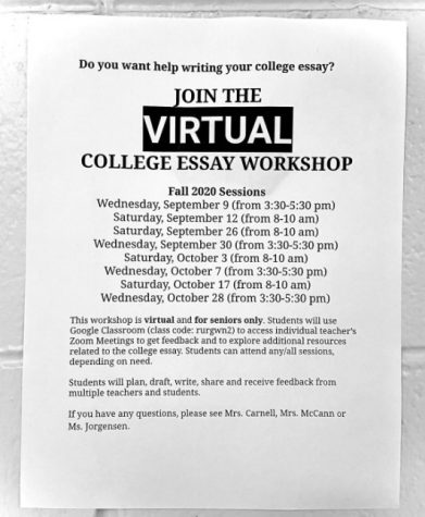 College Essay Workshop: Virtually for the year of 2020-2021