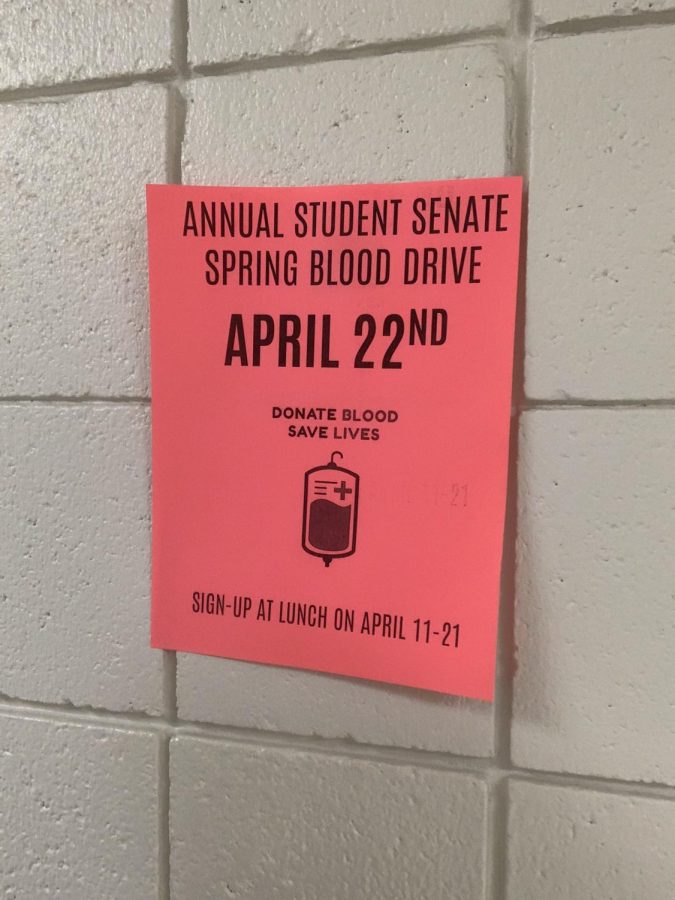 Student Senate hosts blood drive on April 22