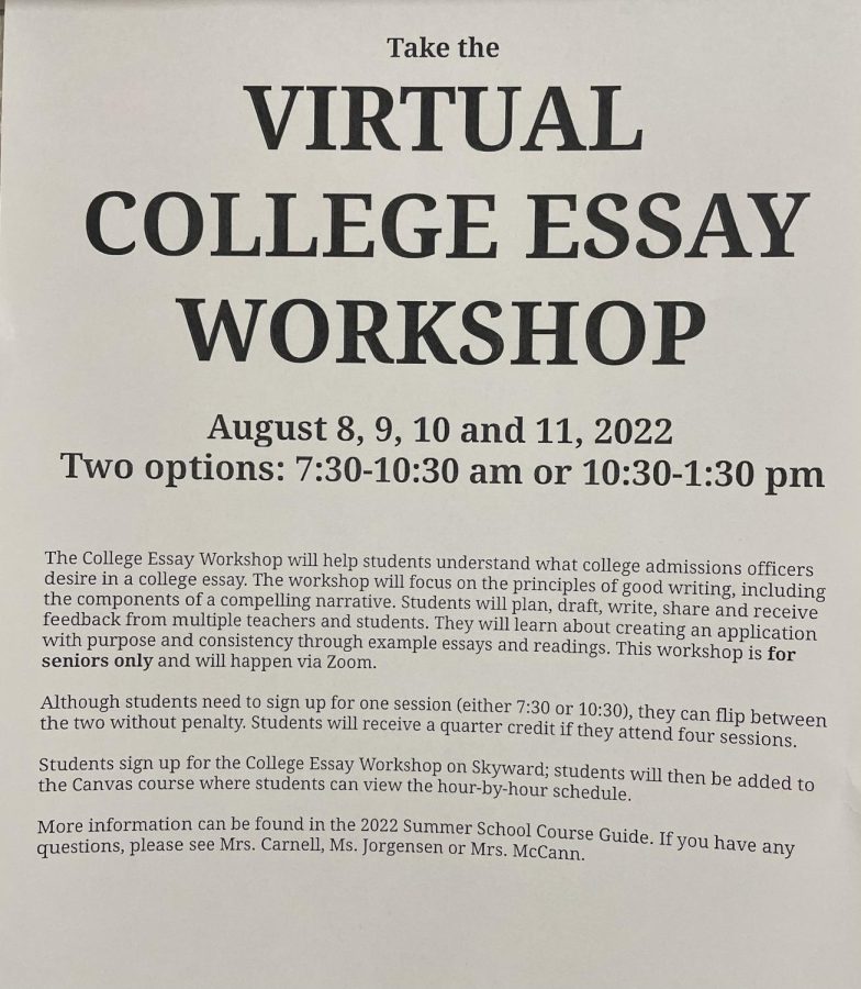 Start Off Senior Year With Virtual College Essay Workshop