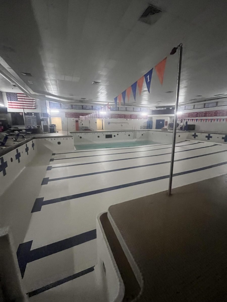 The Arrowhead Pool Drained. Taken April 9, 2025.